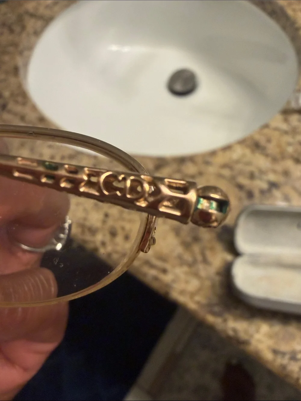 Vintage Christian Dior Gold Rimless Oval Women's Glasses